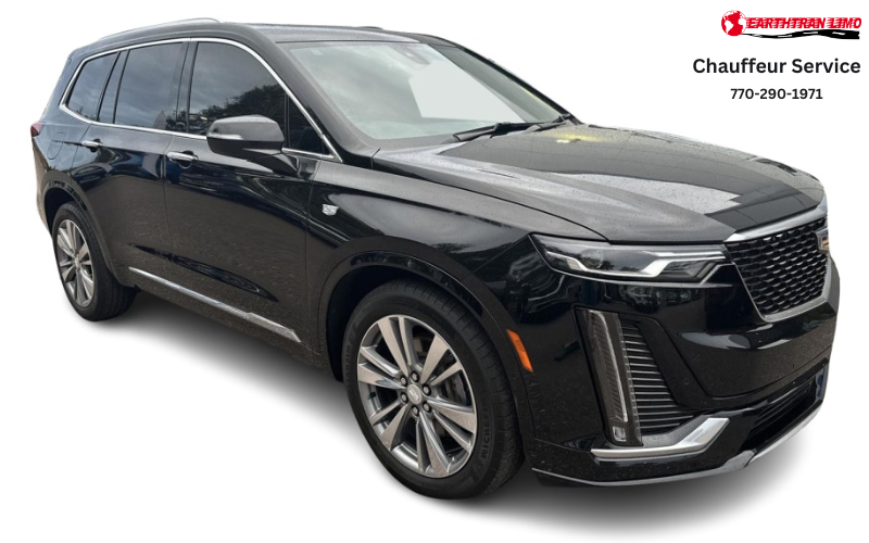 Black luxury sedan available for hourly chauffeur service in Atlanta