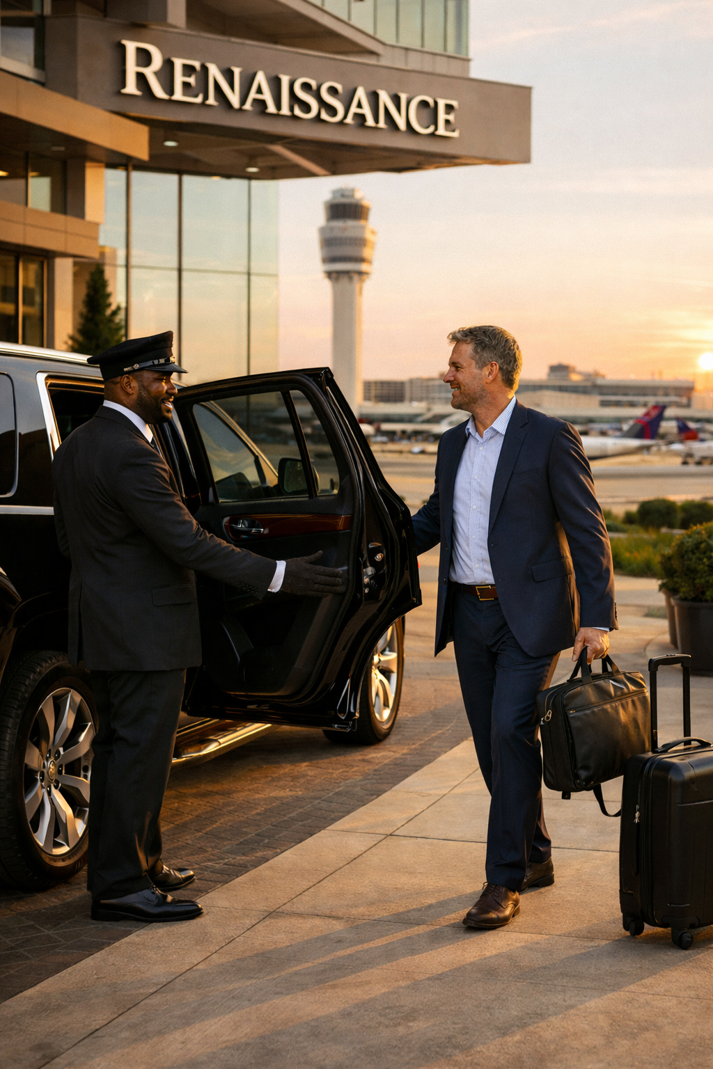 Professional EarthTran chauffeur providing hourly chauffeur service in Atlanta