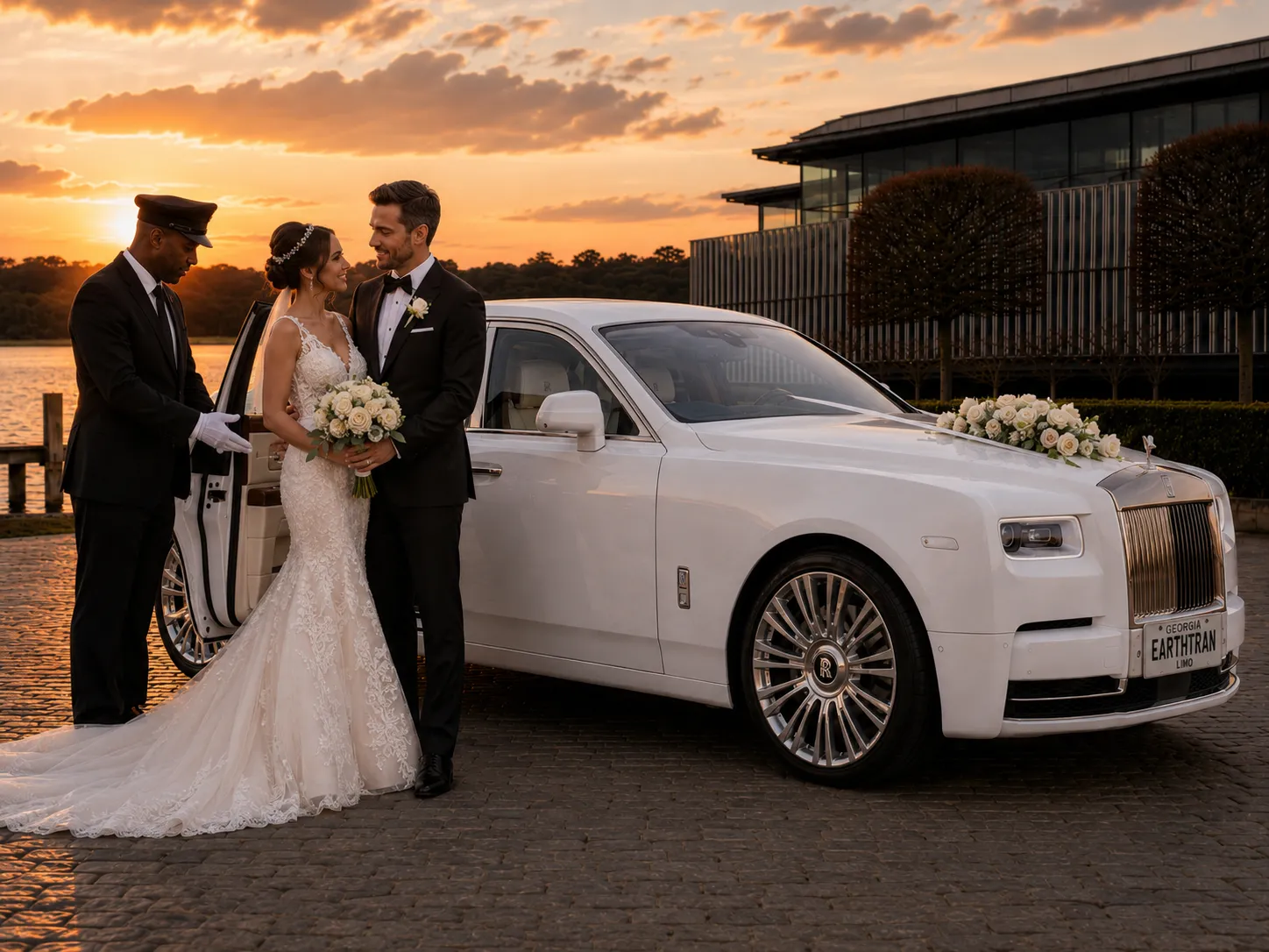 White Rolls-Royce wedding transportation thumbnail