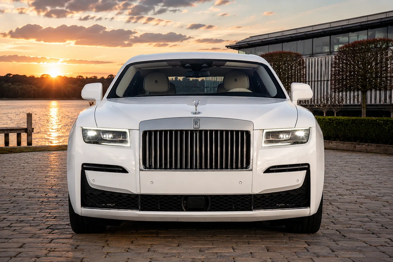 White Rolls-Royce with EarthTran signature chauffeur service in Atlanta